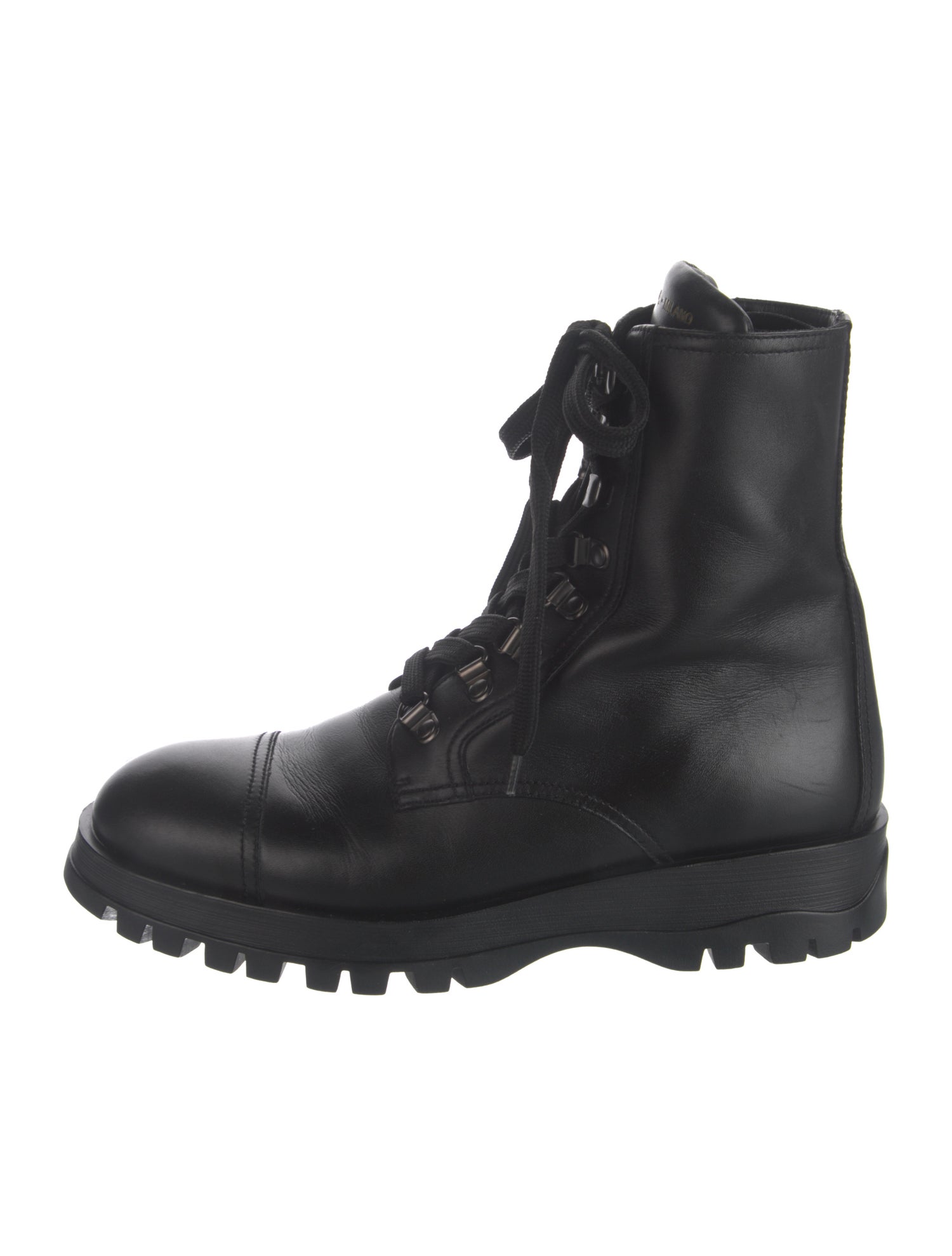 Prada Leather Combat Boots