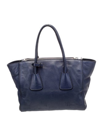 Prada Enameled Metal Triangle Weekender Bag