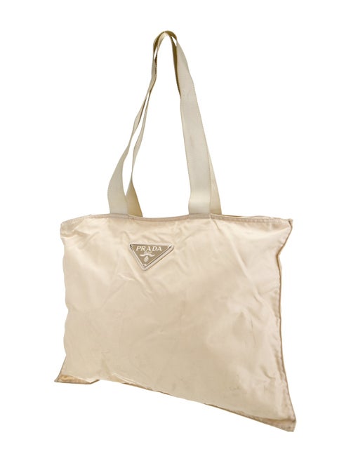 Prada Enameled Metal Triangle Tote