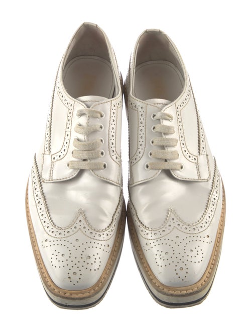 Prada Leather Lasercut Accents Oxfords