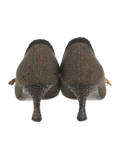 Prada Tweed Bow Accents Pumps