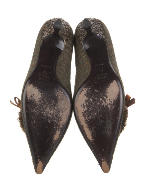 Prada Tweed Bow Accents Pumps