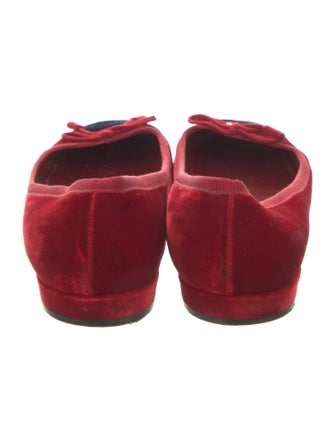Prada Velvet Bow Accents Ballet Flats