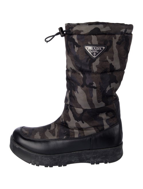 Prada Leather Printed Rain Boots