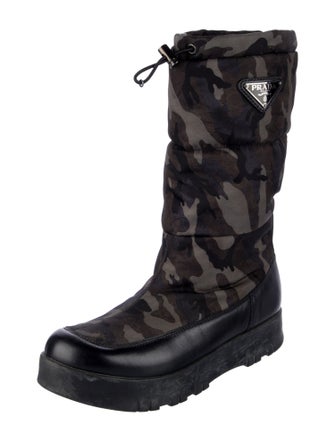 Prada Leather Printed Rain Boots