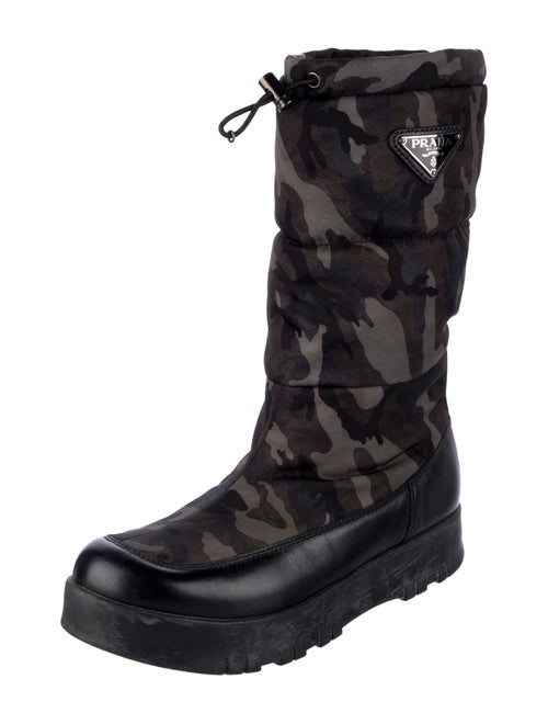 Prada Leather Printed Rain Boots