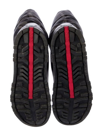 Prada Leather Printed Rain Boots