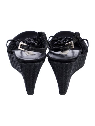 Prada Patent Leather Beaded Accents Espadrilles