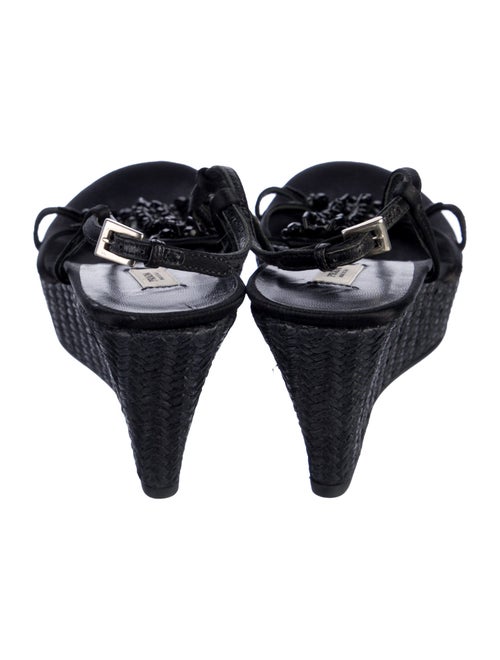 Prada Patent Leather Beaded Accents Espadrilles