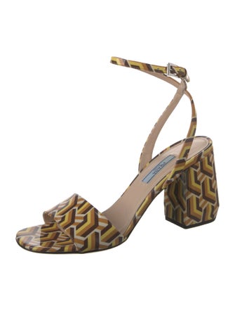 Prada Patent Leather Printed Sandals