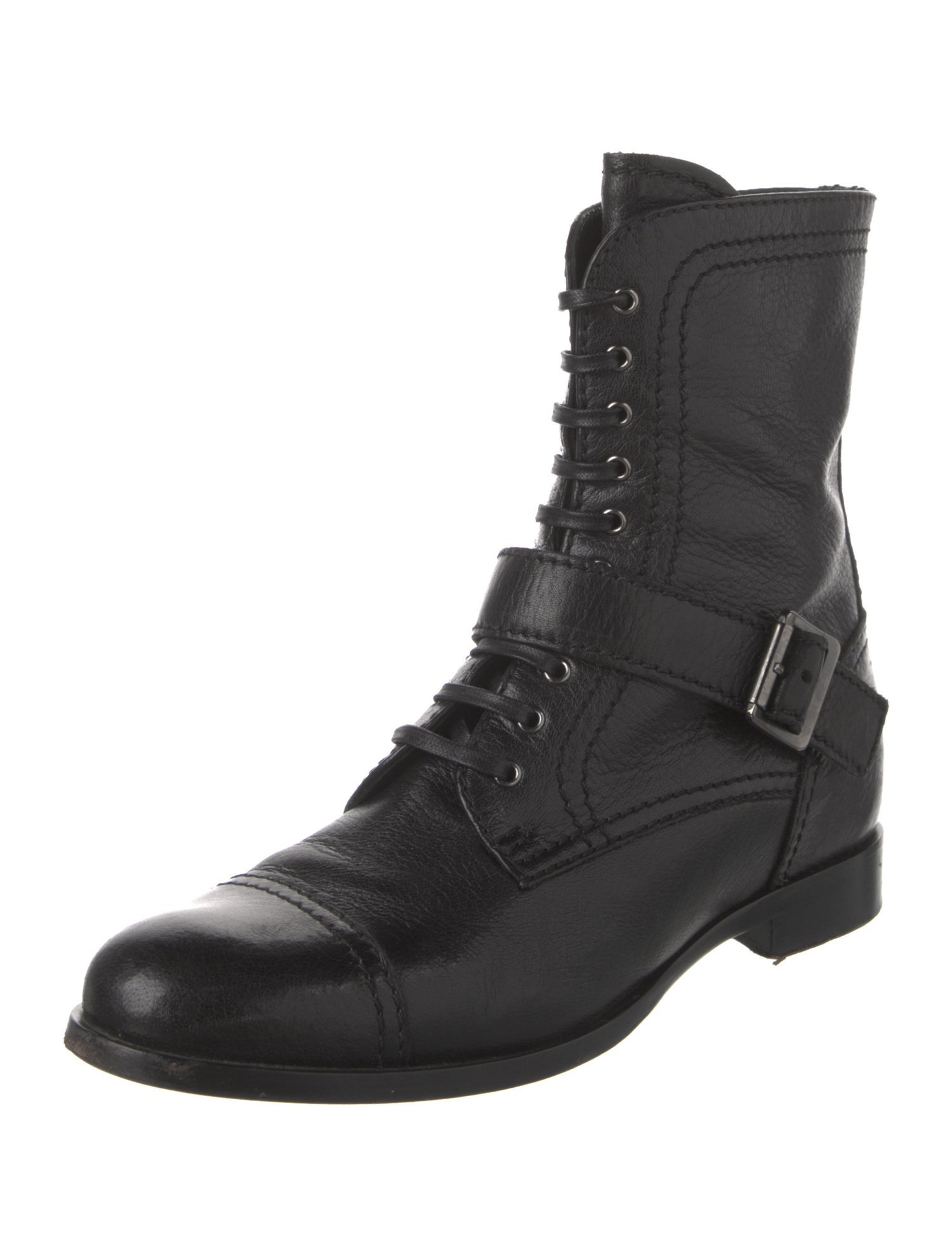 Prada Leather Combat Boots