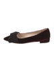 Prada Velvet Bow Accents Ballet Flats
