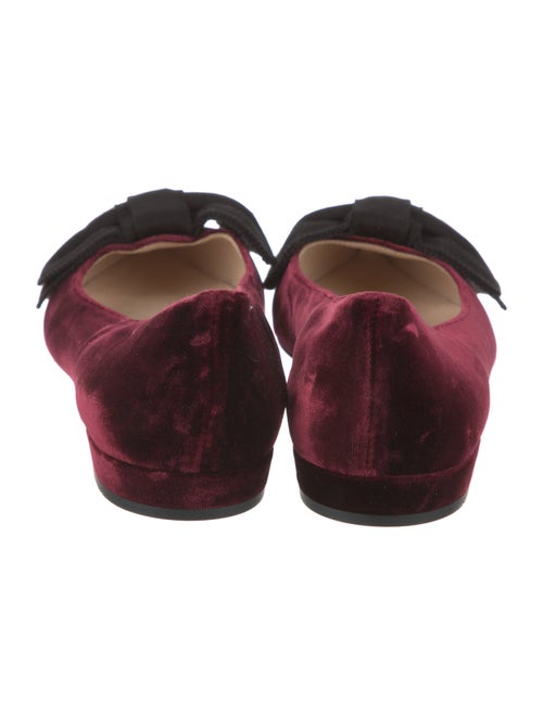 Prada Velvet Bow Accents Ballet Flats