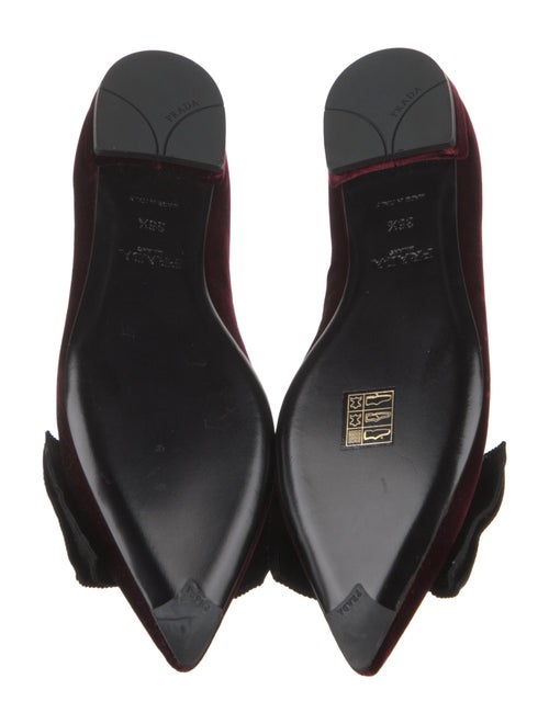 Prada Velvet Bow Accents Ballet Flats