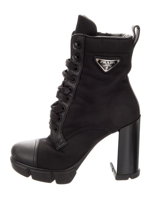 Prada Nylon Printed Lace-Up Boots