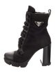 Prada Nylon Printed Lace-Up Boots