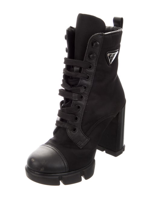 Prada Nylon Printed Lace-Up Boots