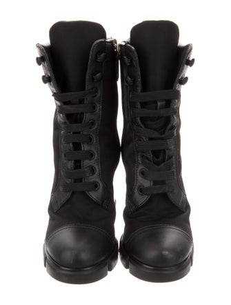 Prada Nylon Printed Lace-Up Boots