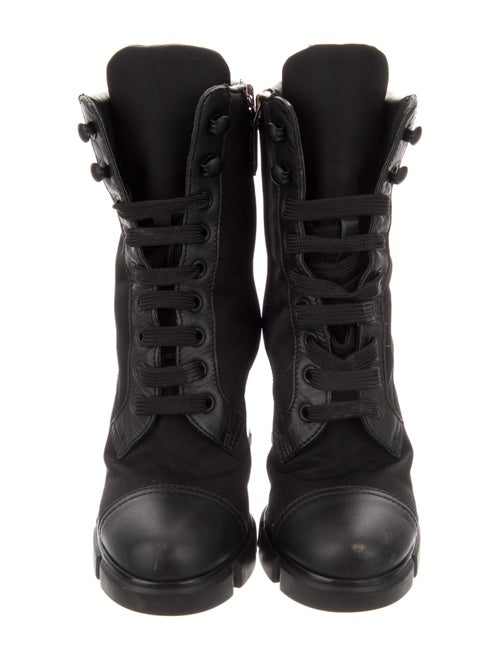 Prada Nylon Printed Lace-Up Boots