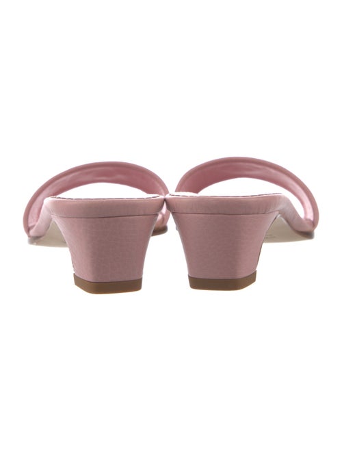 Prada Enameled Metal Triangle Leather Slides