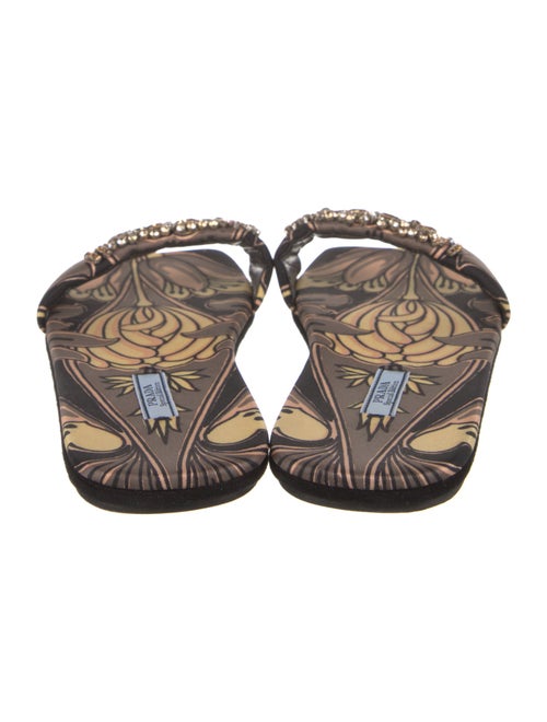 Prada Printed Crystal Embellishments Slides
