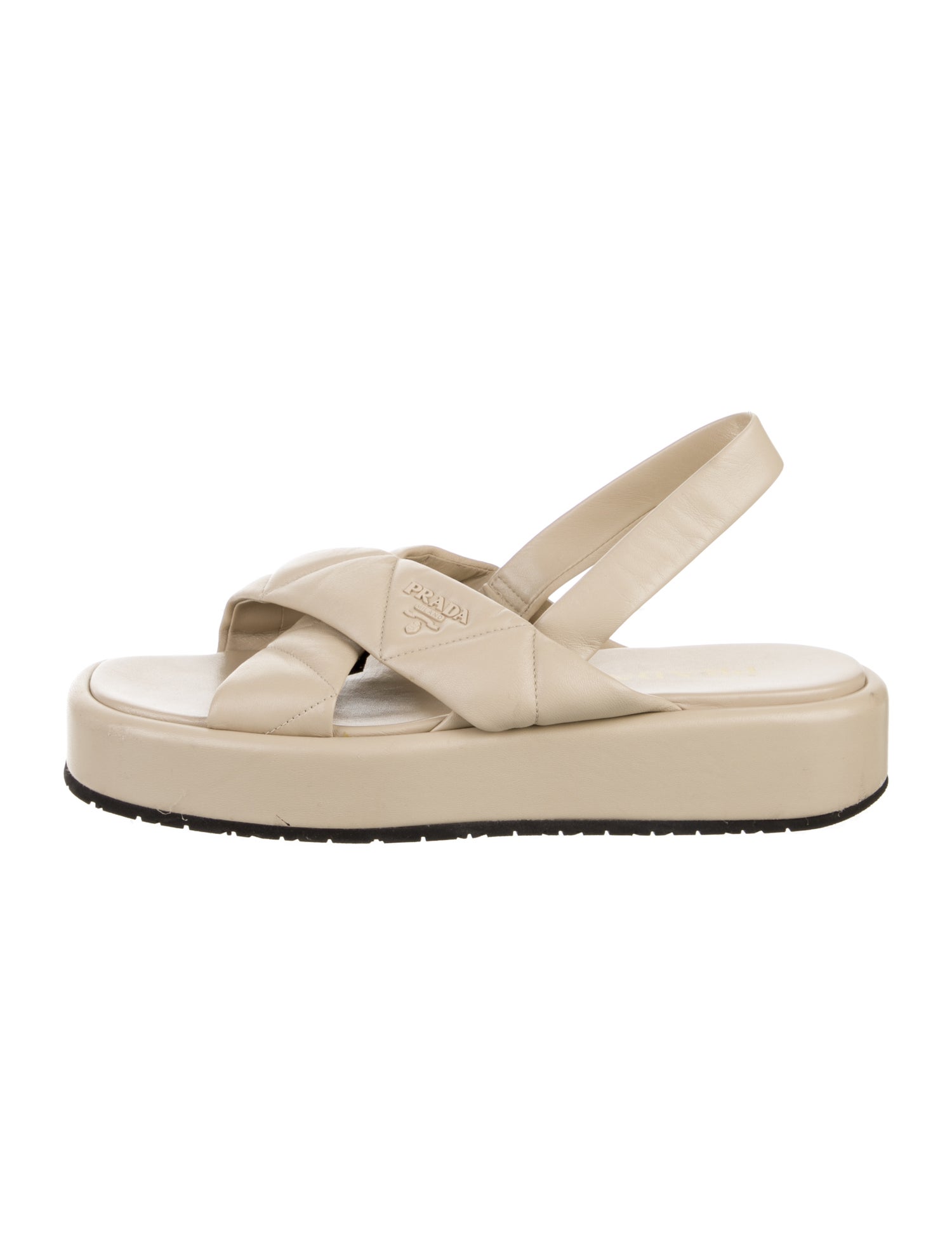 Prada Calf Leather Slingback Sandals