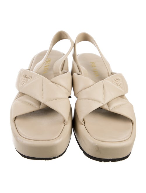 Prada Calf Leather Slingback Sandals