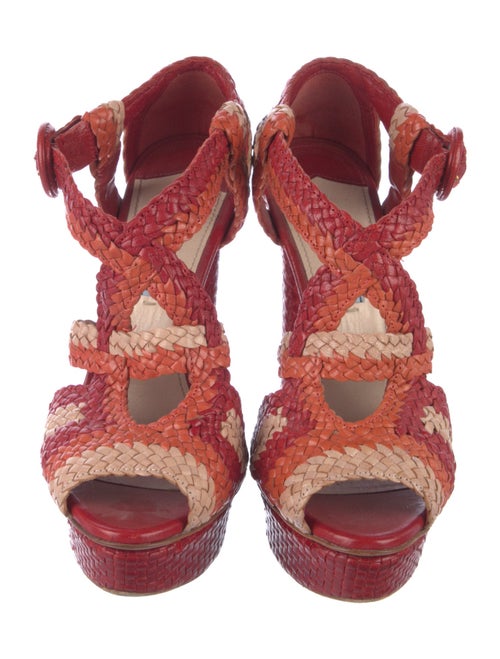 Prada Leather Patterned Sandals