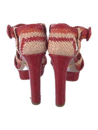 Prada Leather Patterned Sandals
