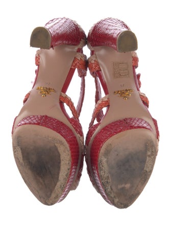 Prada Leather Patterned Sandals