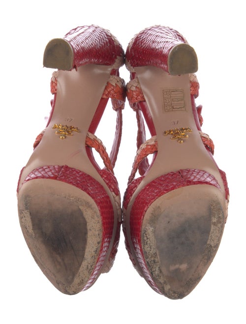 Prada Leather Patterned Sandals