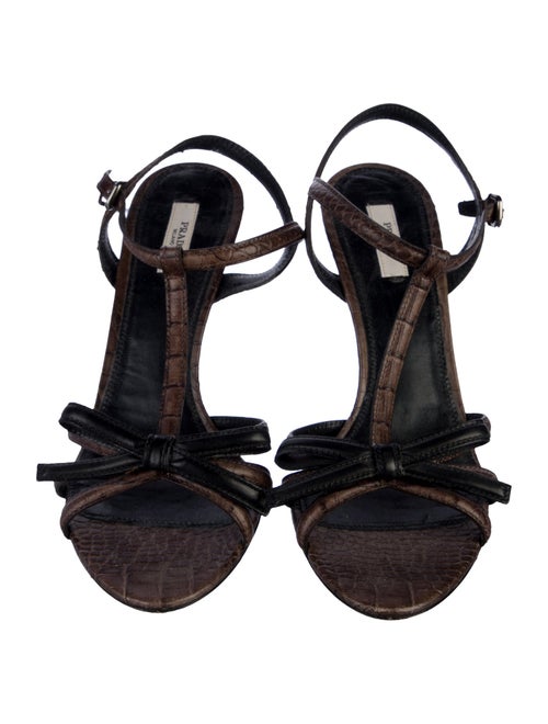 Prada Embossed Leather Slingback Sandals