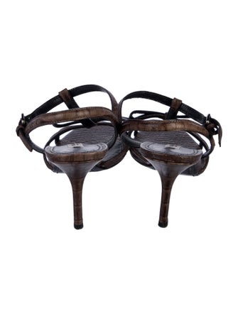 Prada Embossed Leather Slingback Sandals