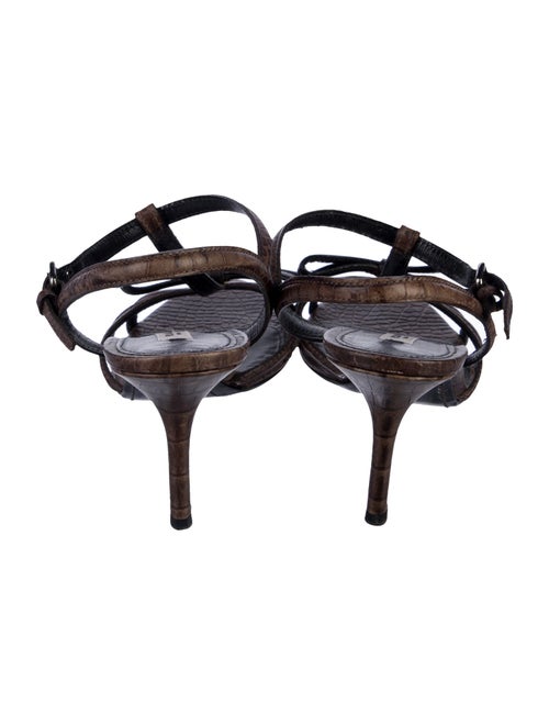 Prada Embossed Leather Slingback Sandals