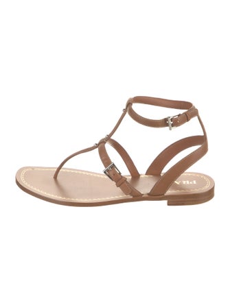 Prada Leather T-Strap Sandals