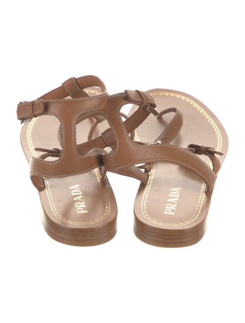 Prada Leather T-Strap Sandals