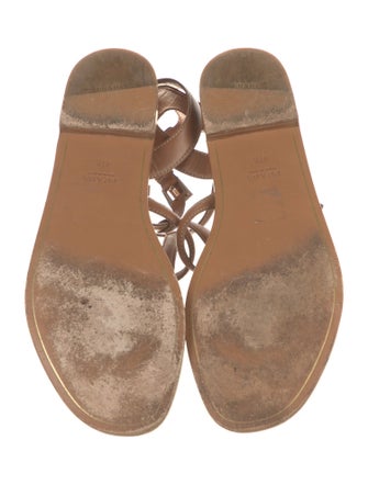 Prada Leather T-Strap Sandals