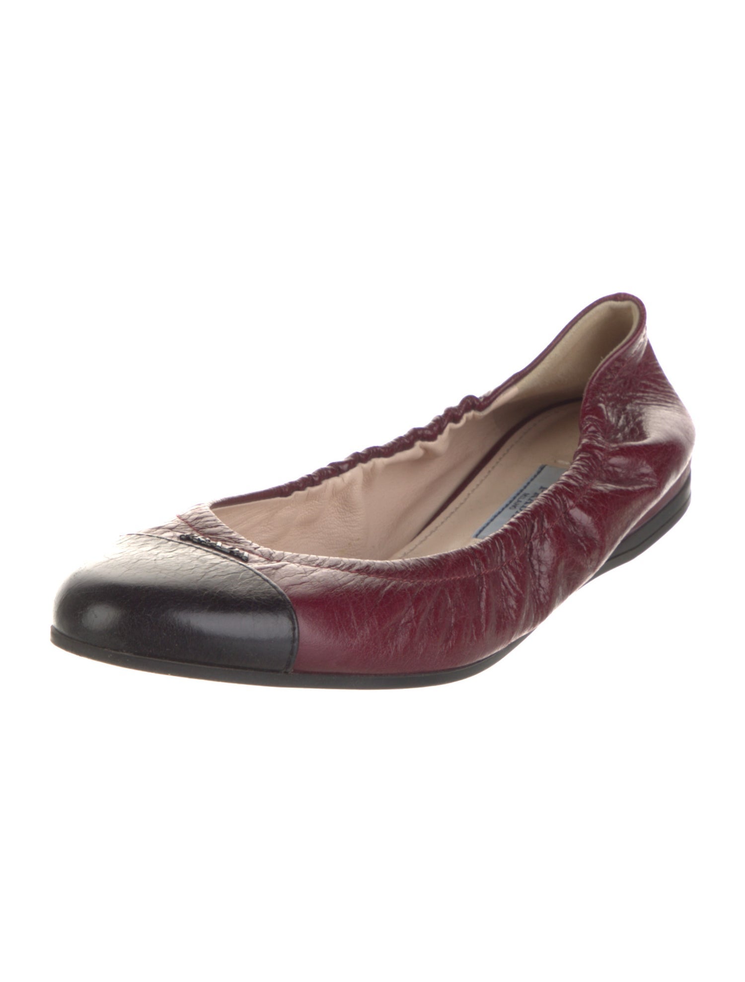 Prada Leather Colorblock Pattern Ballet Flats