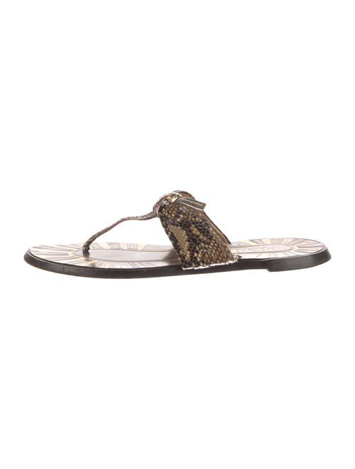 Prada Embossed Leather Animal Print Slides
