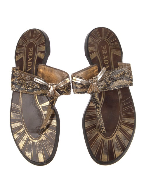 Prada Embossed Leather Animal Print Slides