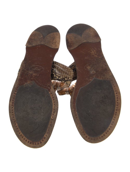 Prada Embossed Leather Animal Print Slides