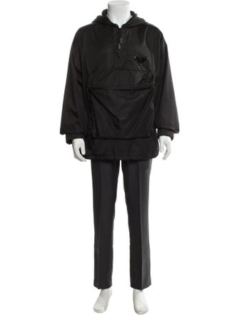 Prada 2020 Enameled Metal Triangle Parka