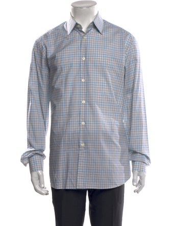 Prada 2012 Plaid Print Dress Shirt
