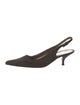 Prada Suede Embroidered Accent Slingback Pumps