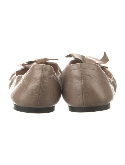 Prada Leather Bow Accents Ballet Flats