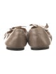 Prada Leather Bow Accents Ballet Flats