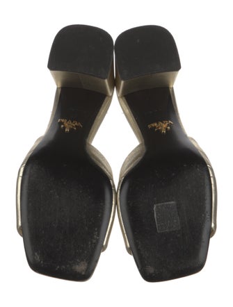 Prada Quilted Pattern Leather Slides