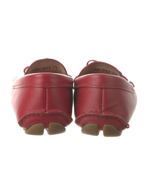 Prada Leather Tassel Accents Loafers