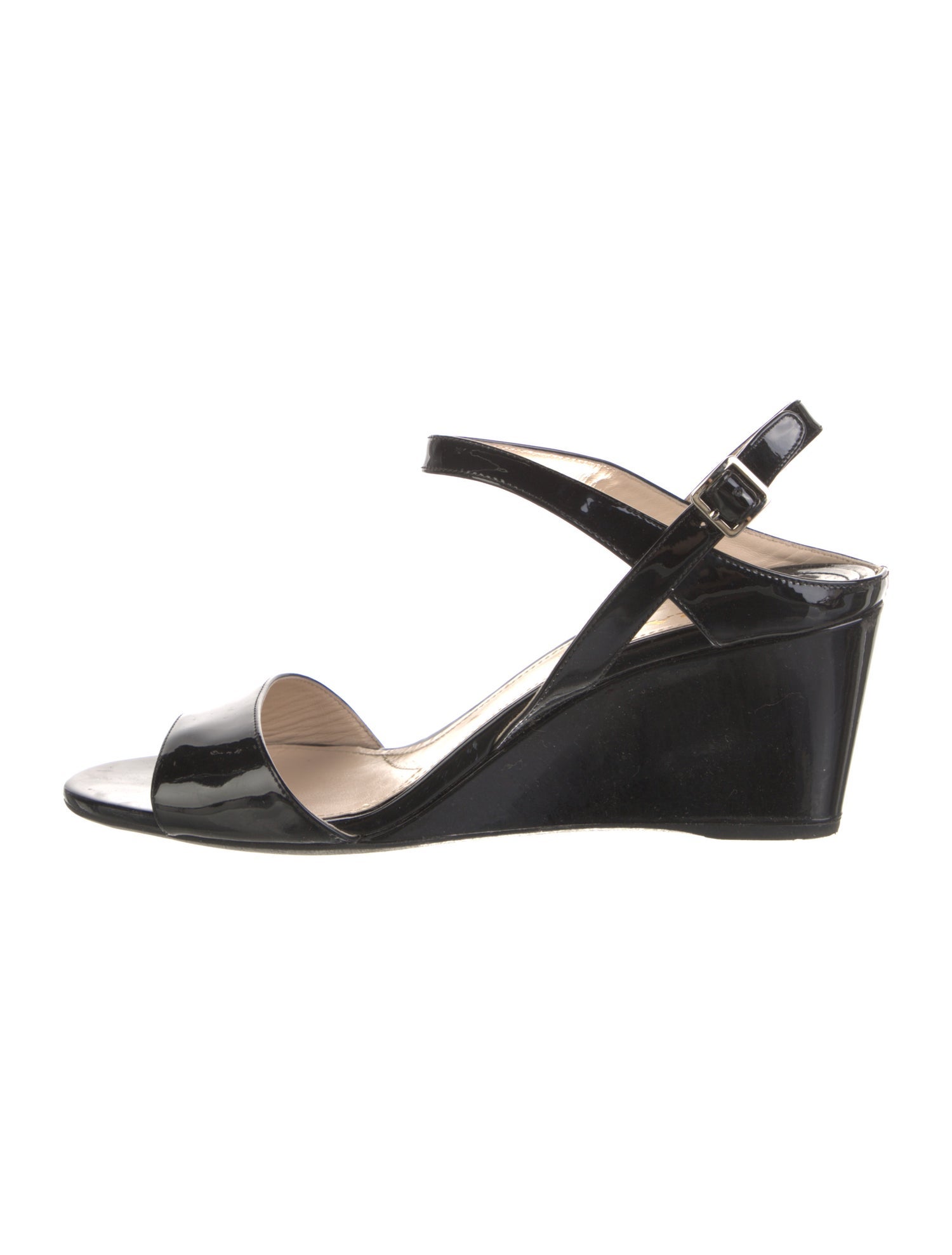 サンダル・ミュール Prada Patent Leather Slingbacks Prada Patent Leather Slingback Sandals - Black Sandals