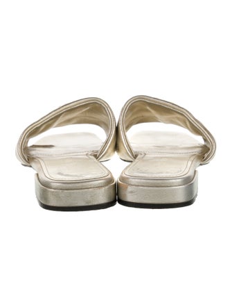 Prada Quilted Pattern Leather Slides